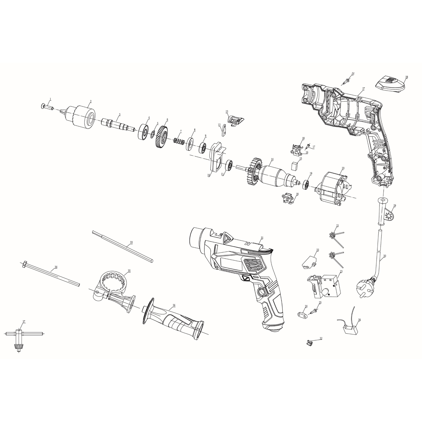 Дрели ударные DS-750