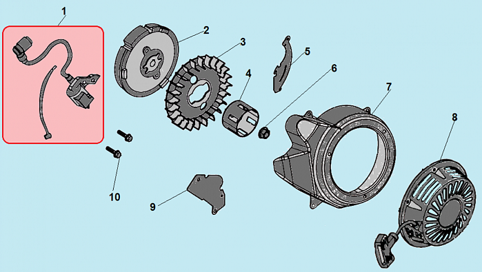 5 СТАРТЕР - МАГНЕТО - МАХОВИК ГЕНЕРАТОР CHAMPION GG1200