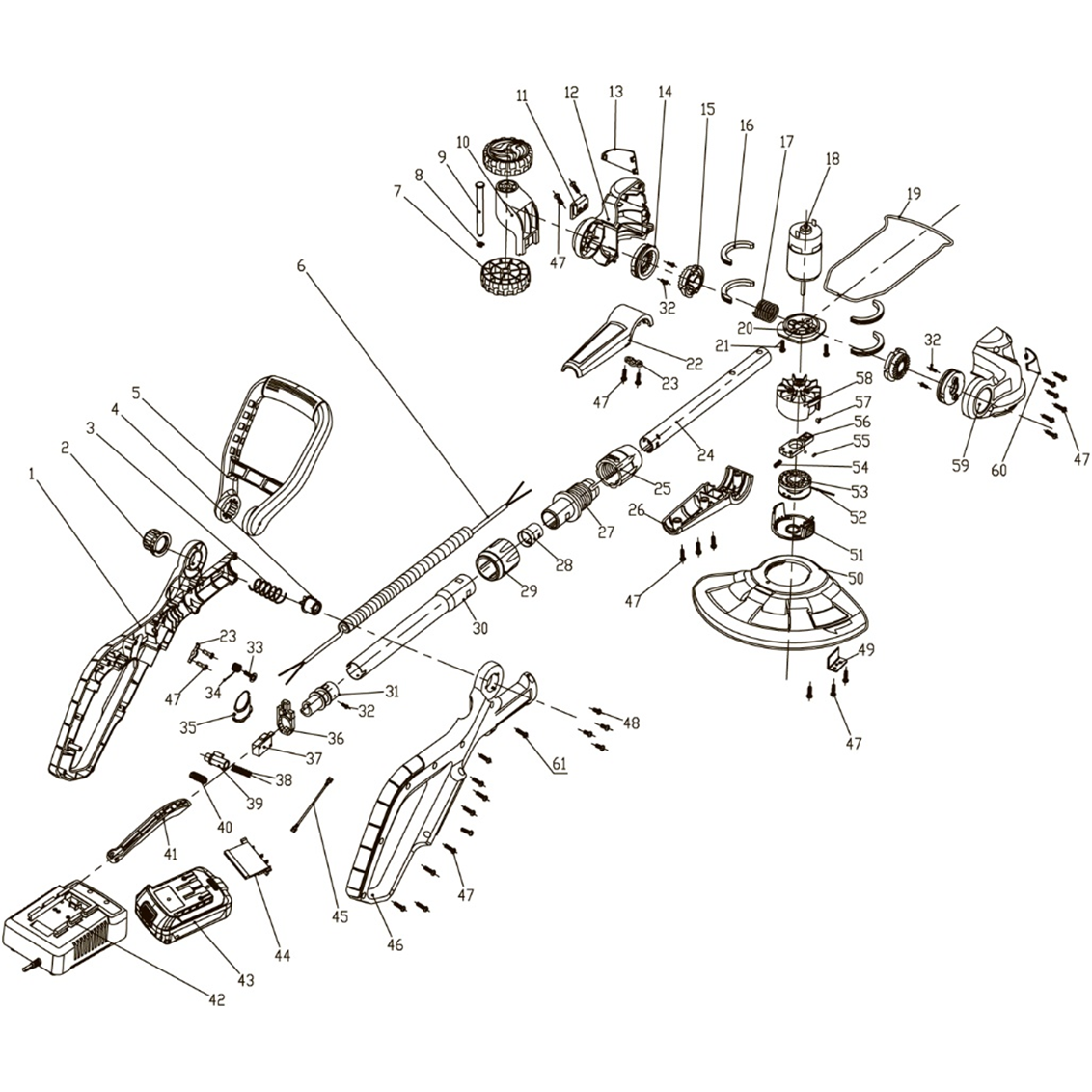 Аккумуляторный триммер, без АКБ ТА-185