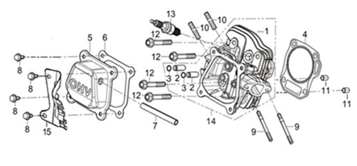 ЗАПЧАСТИ ДЛЯ ДВИГАТЕЛЯ LC170FDS (ГОЛОВКА ЦИЛИНДРА)